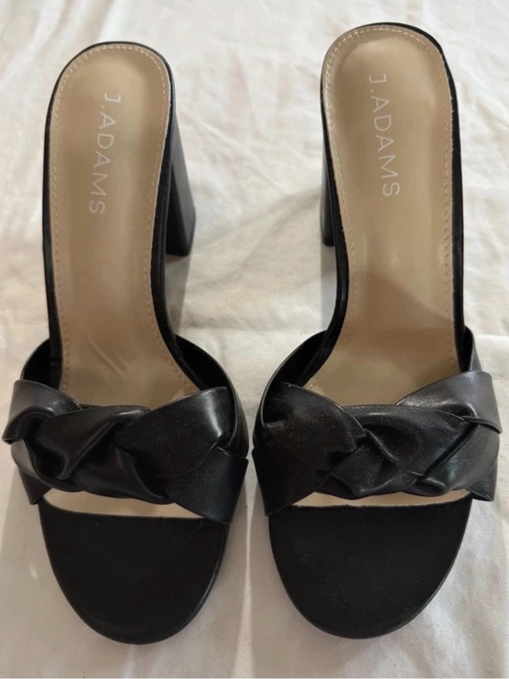 J. Adams Black Braided Slide Heel
